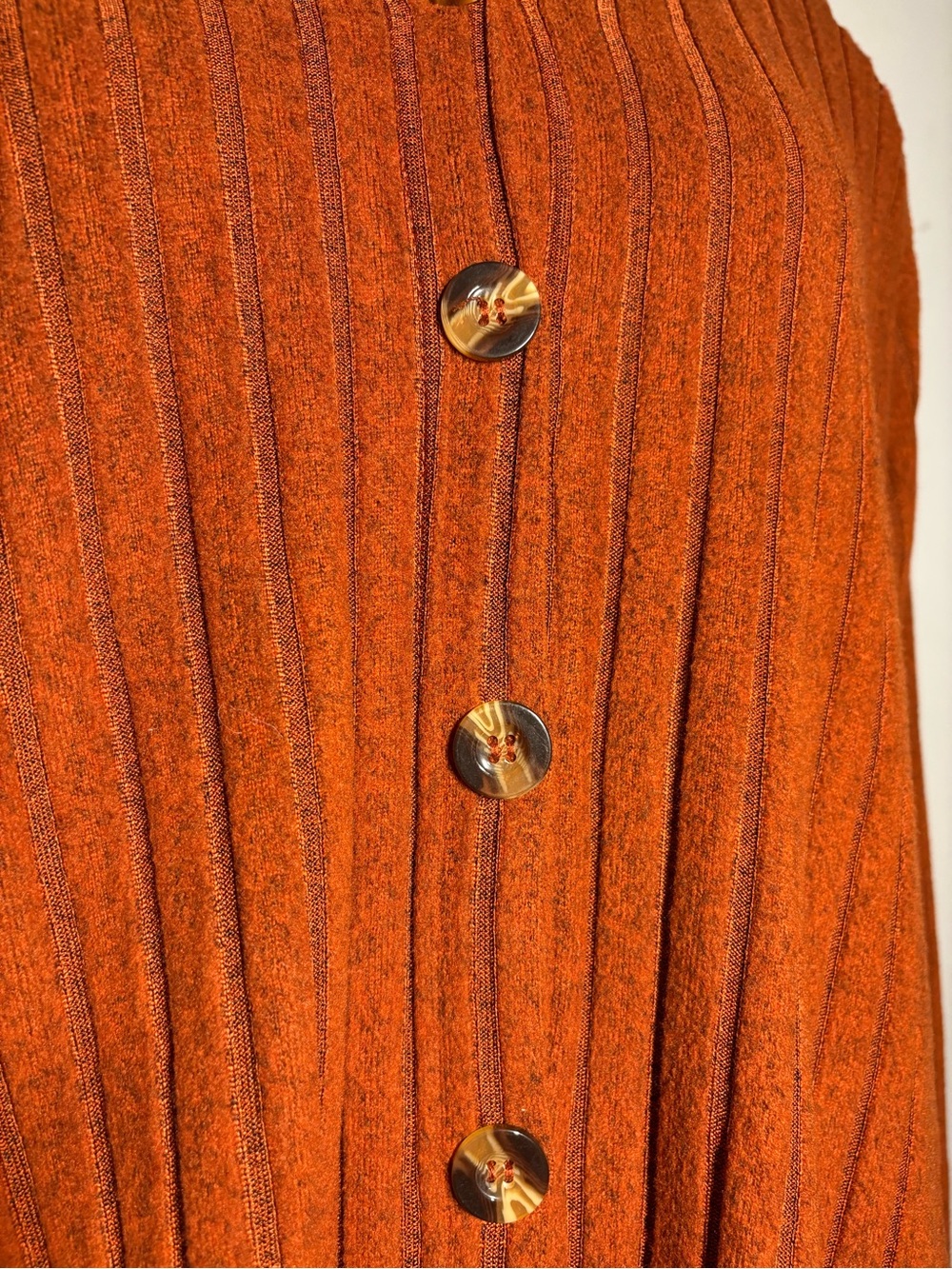 Hooded Button-Front Cardigan in Rust - Picture 2 of 7